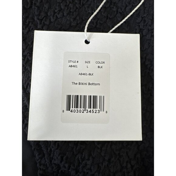 Mindy X Andie Women's L The Bikini Swim Bottom Textured Black NWT - Picture 10 of 16